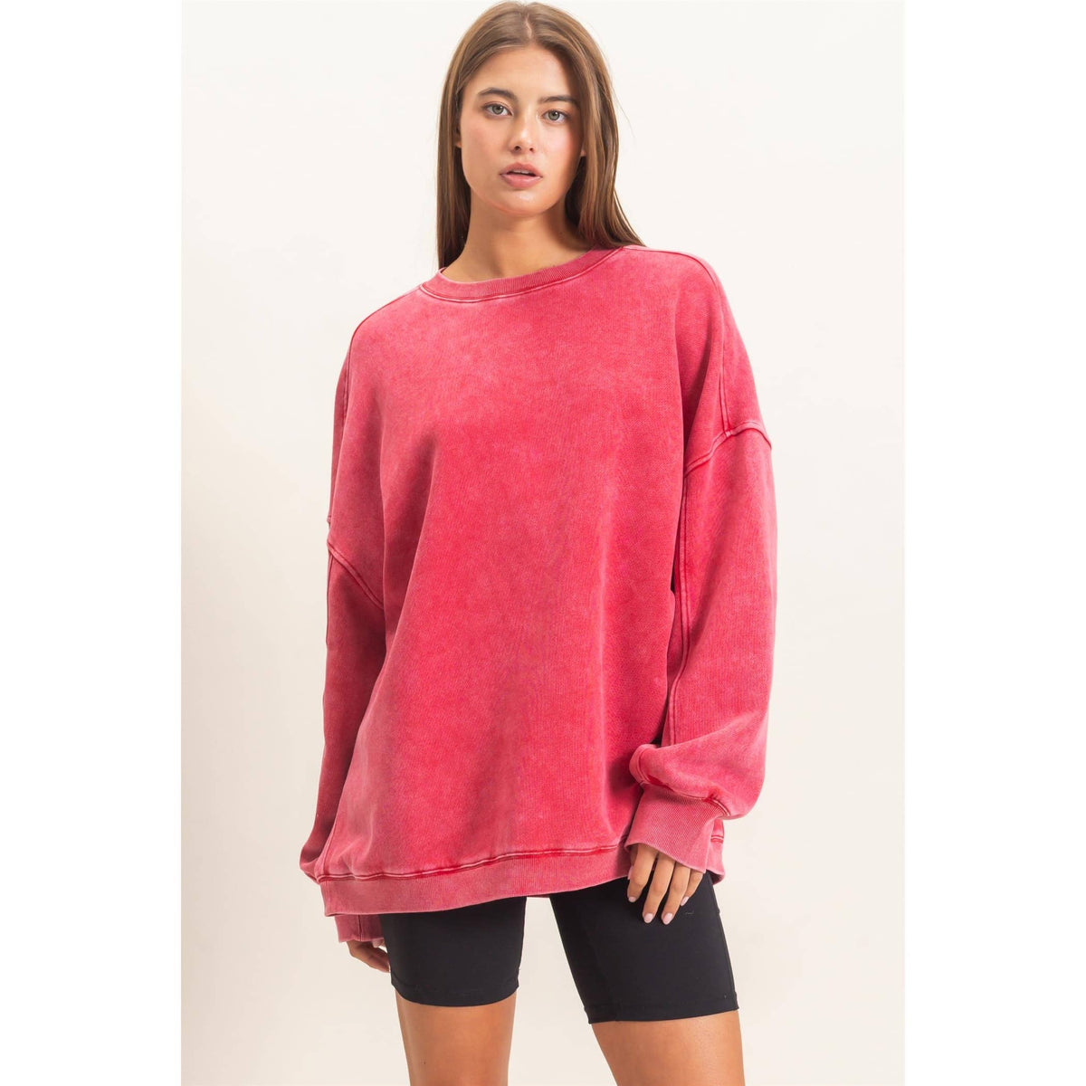 Red: Acid Wash Crewneck