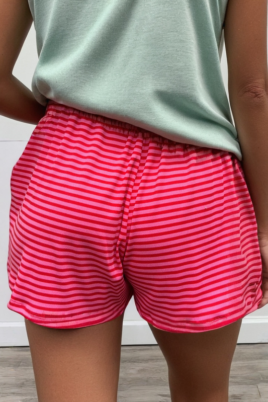 Electric Pink Stripe Shorts