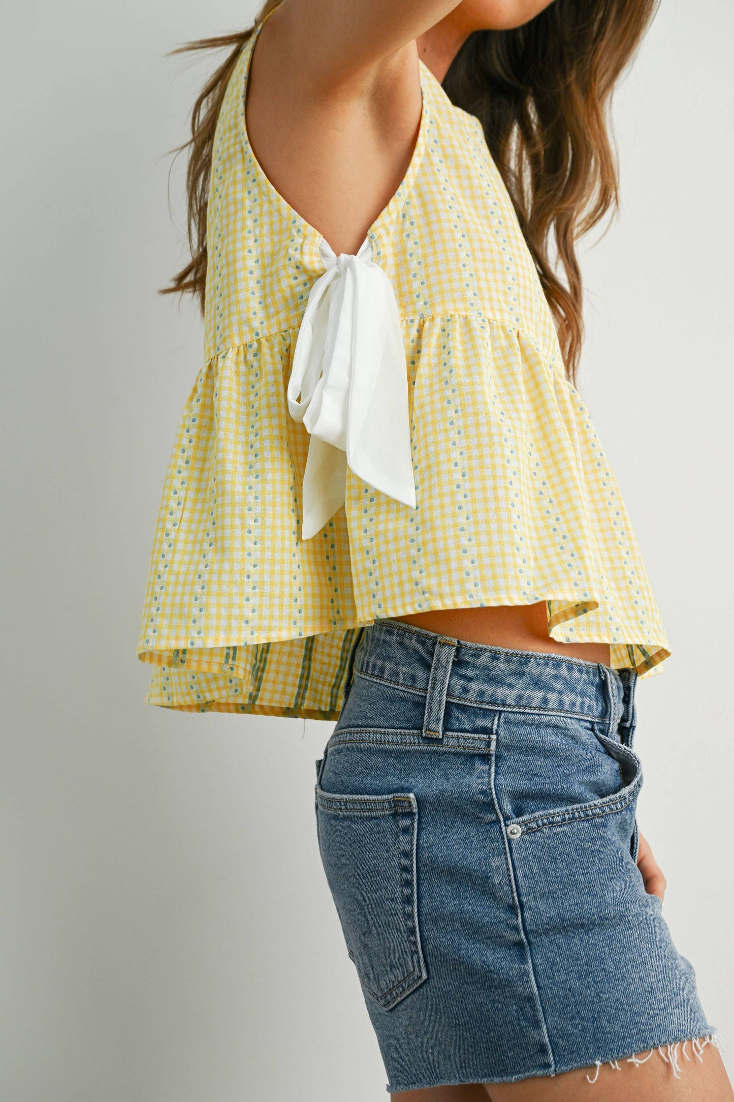 Daisy Yellow Peplum Top