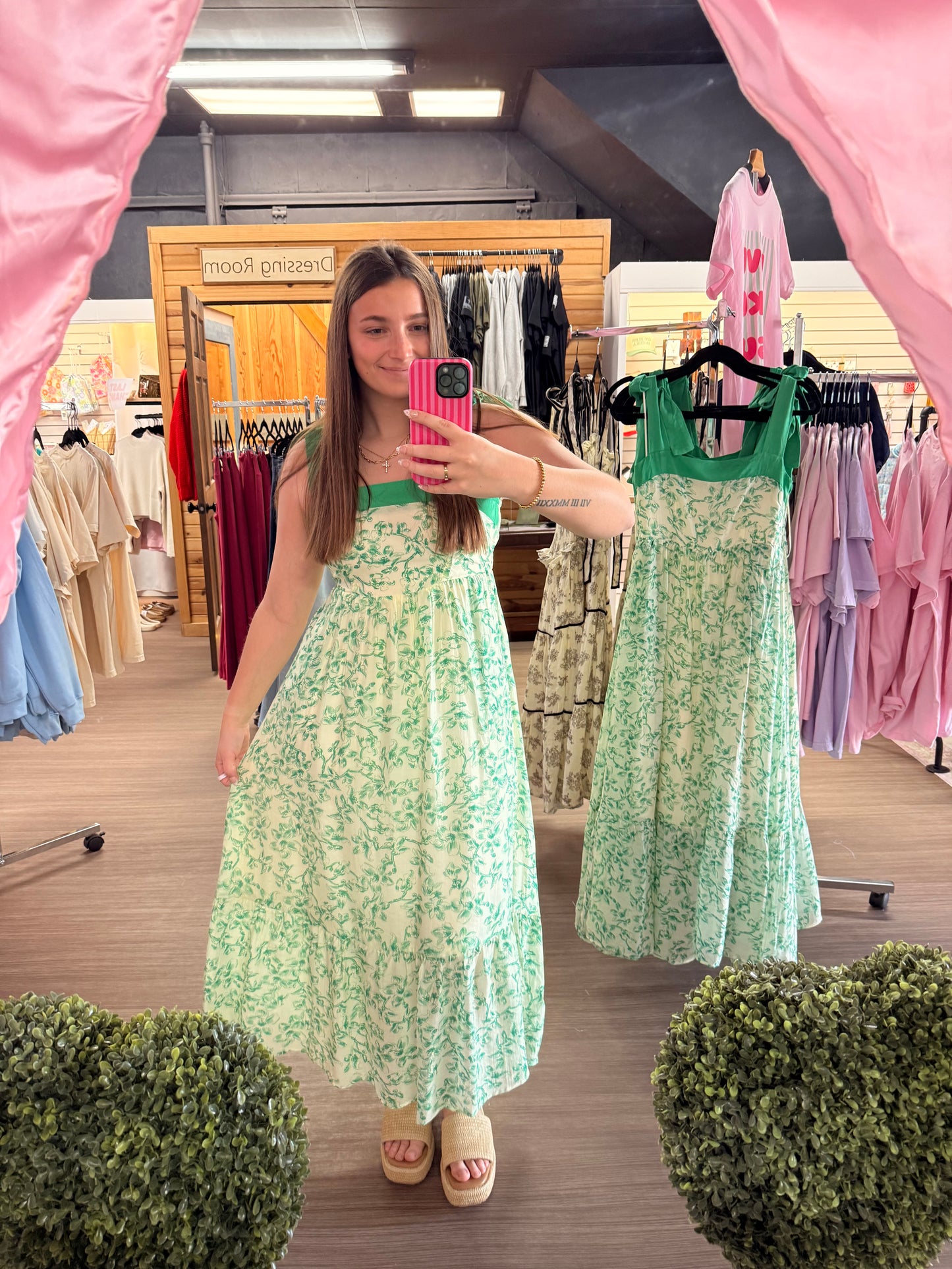 Green Floral Dress
