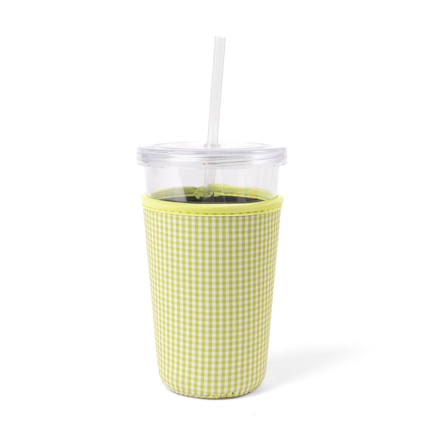 Green Gingham Drink Sleeve- Fits S/M