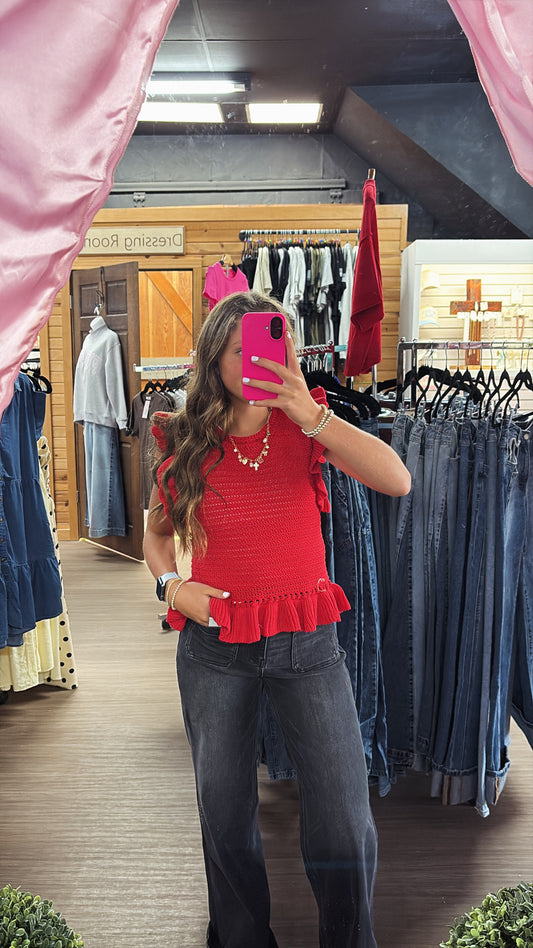 Ruffled Knit Top