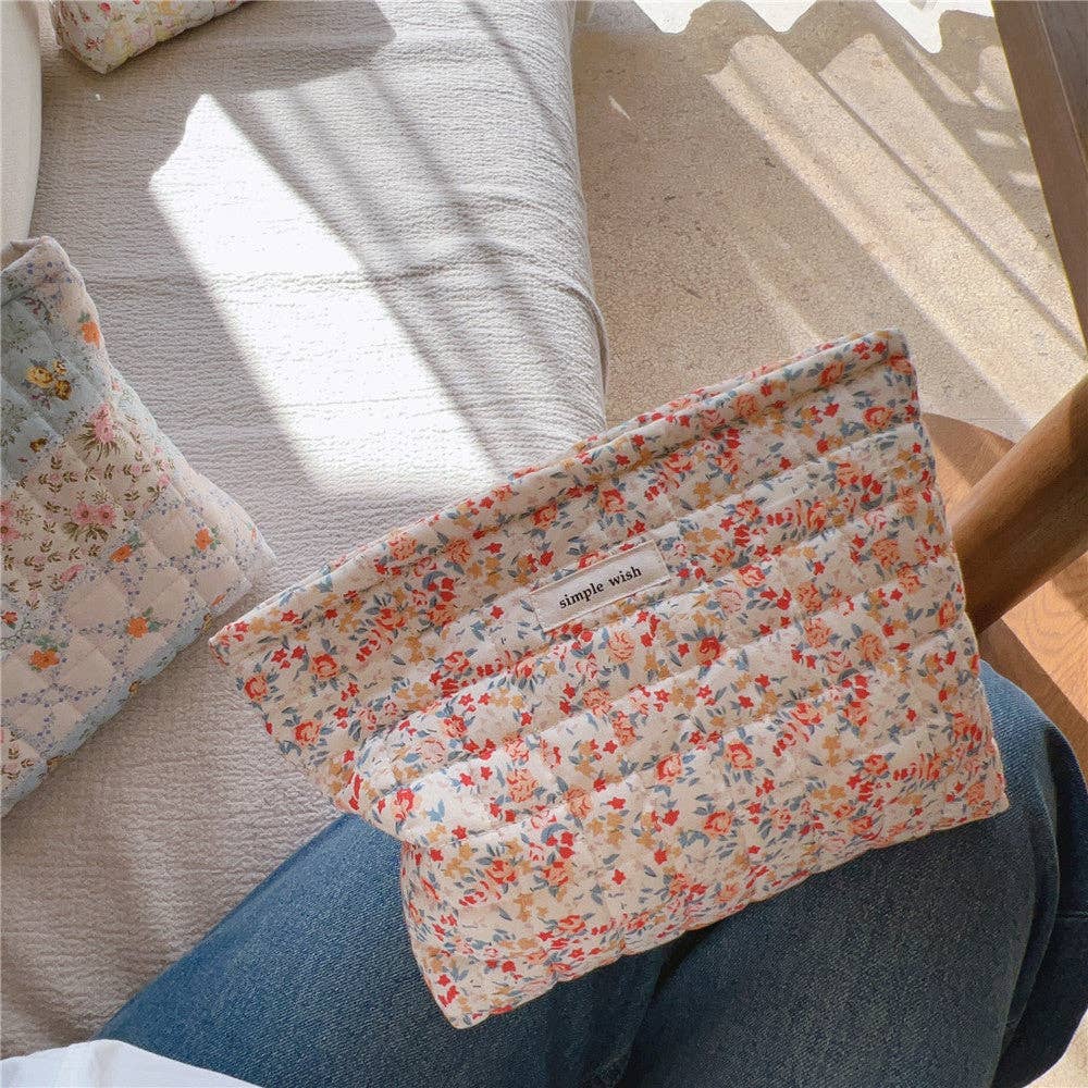 Flower Print Makeup Bag