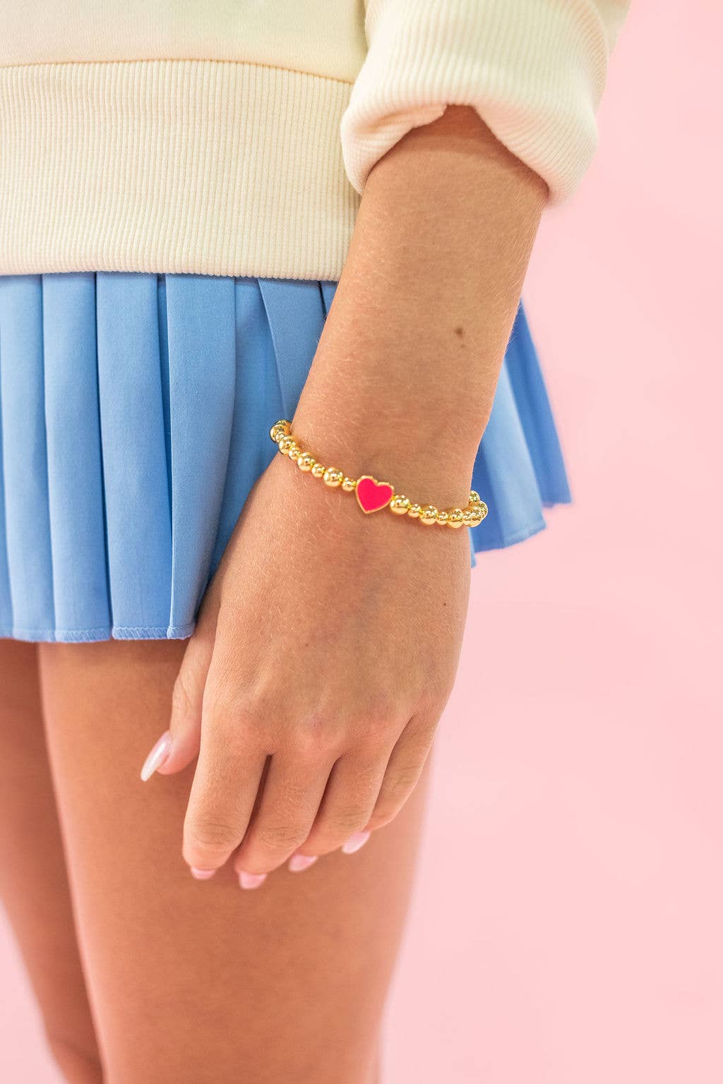 Heart Gold Enamel Bracelet