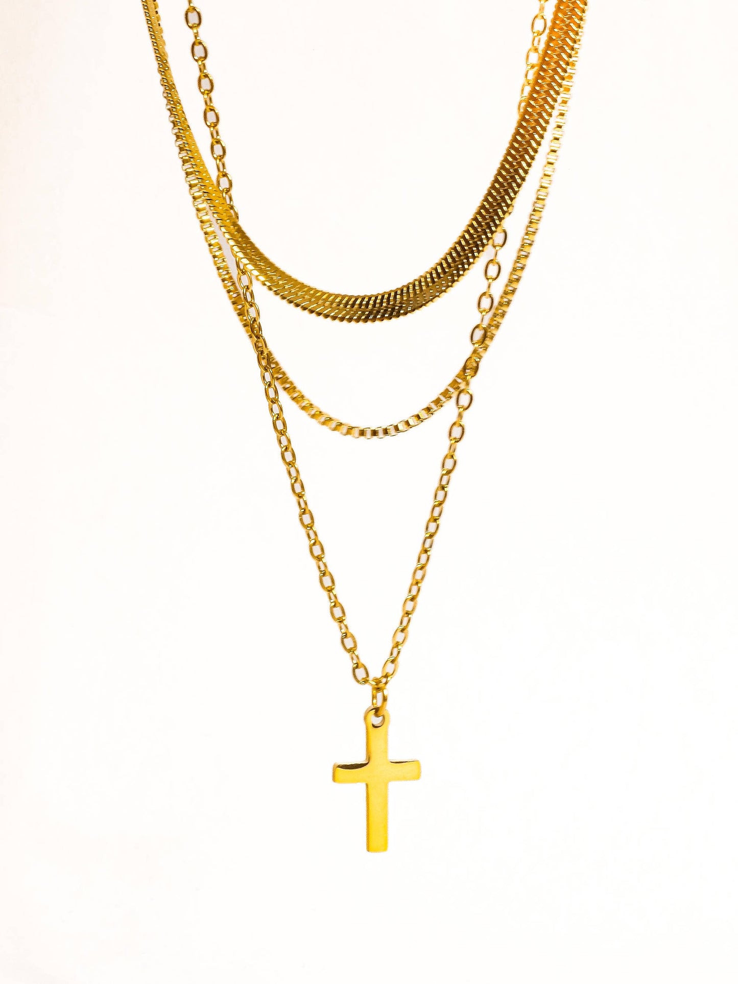 Layered Cross Necklace