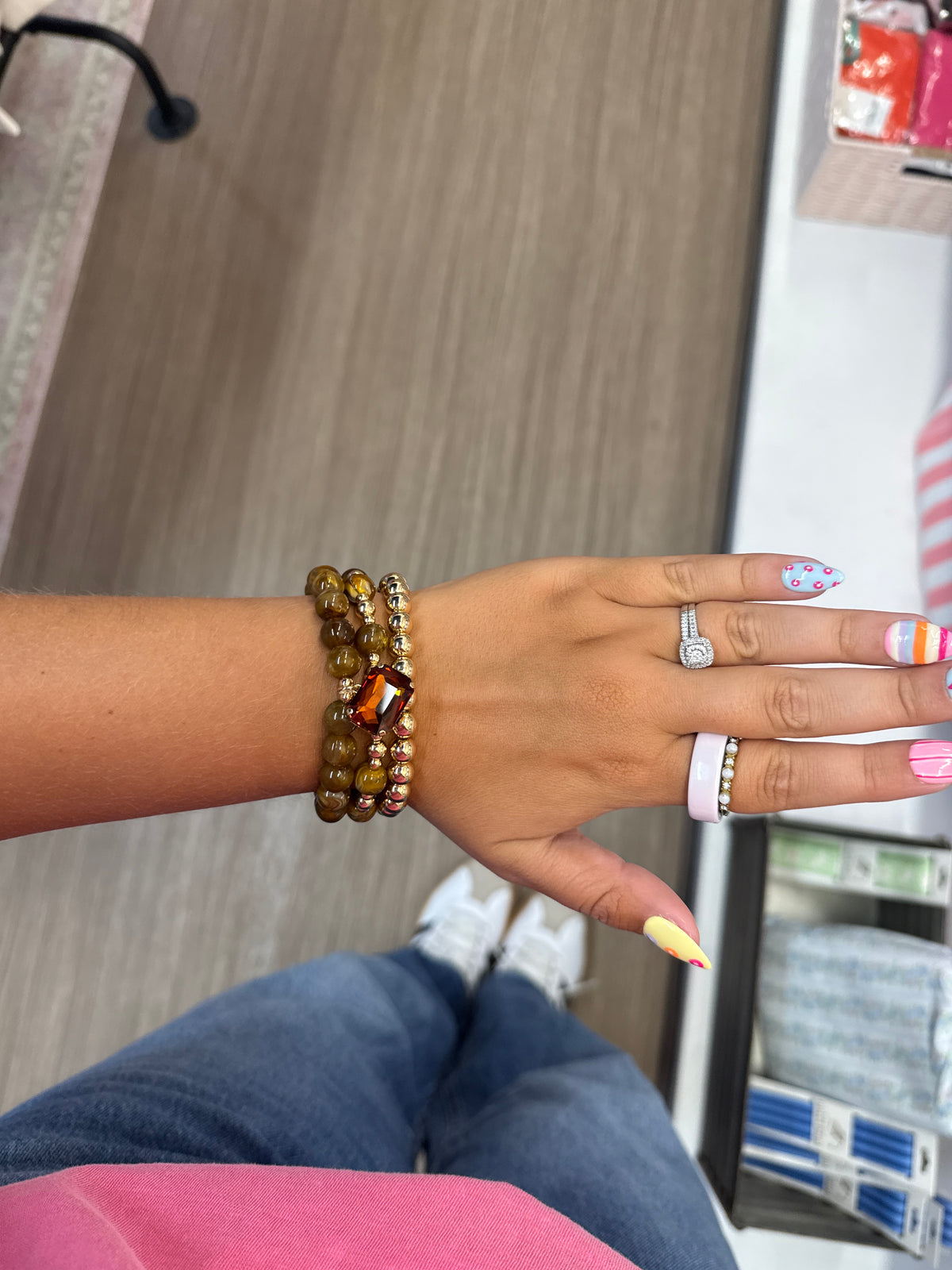 Brown and Gold Bracelet Stack