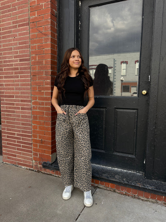 Leopard Wide Leg Pant