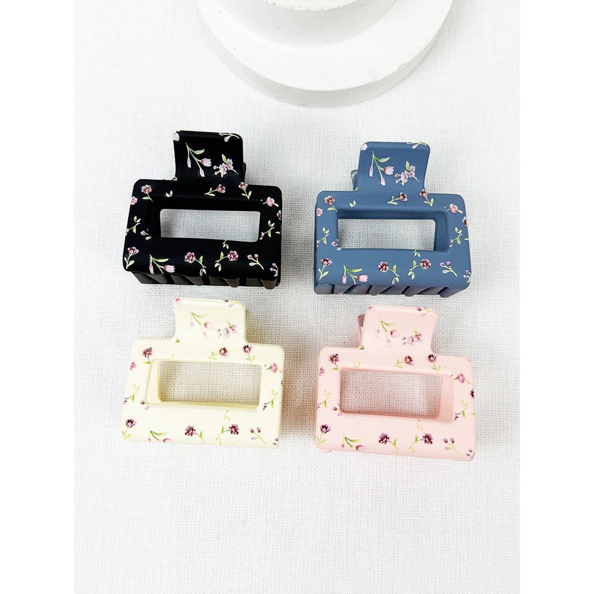 Matte Floral Claw Clips