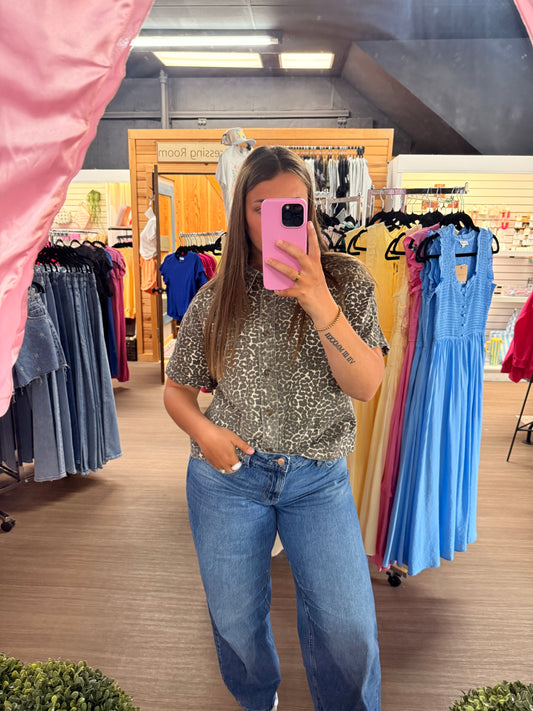 Leopard Denim Shirt