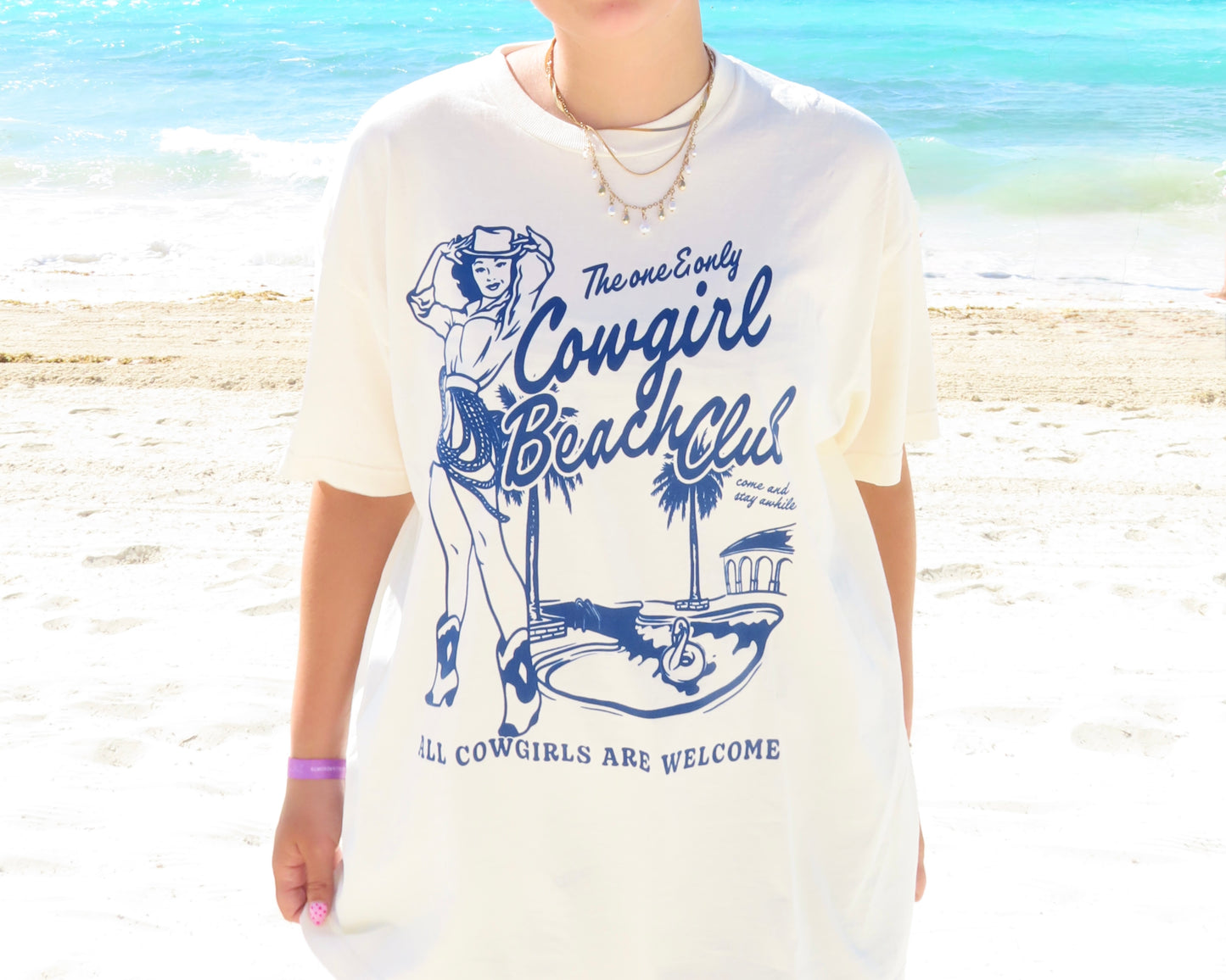 Cowgirl beach club tee