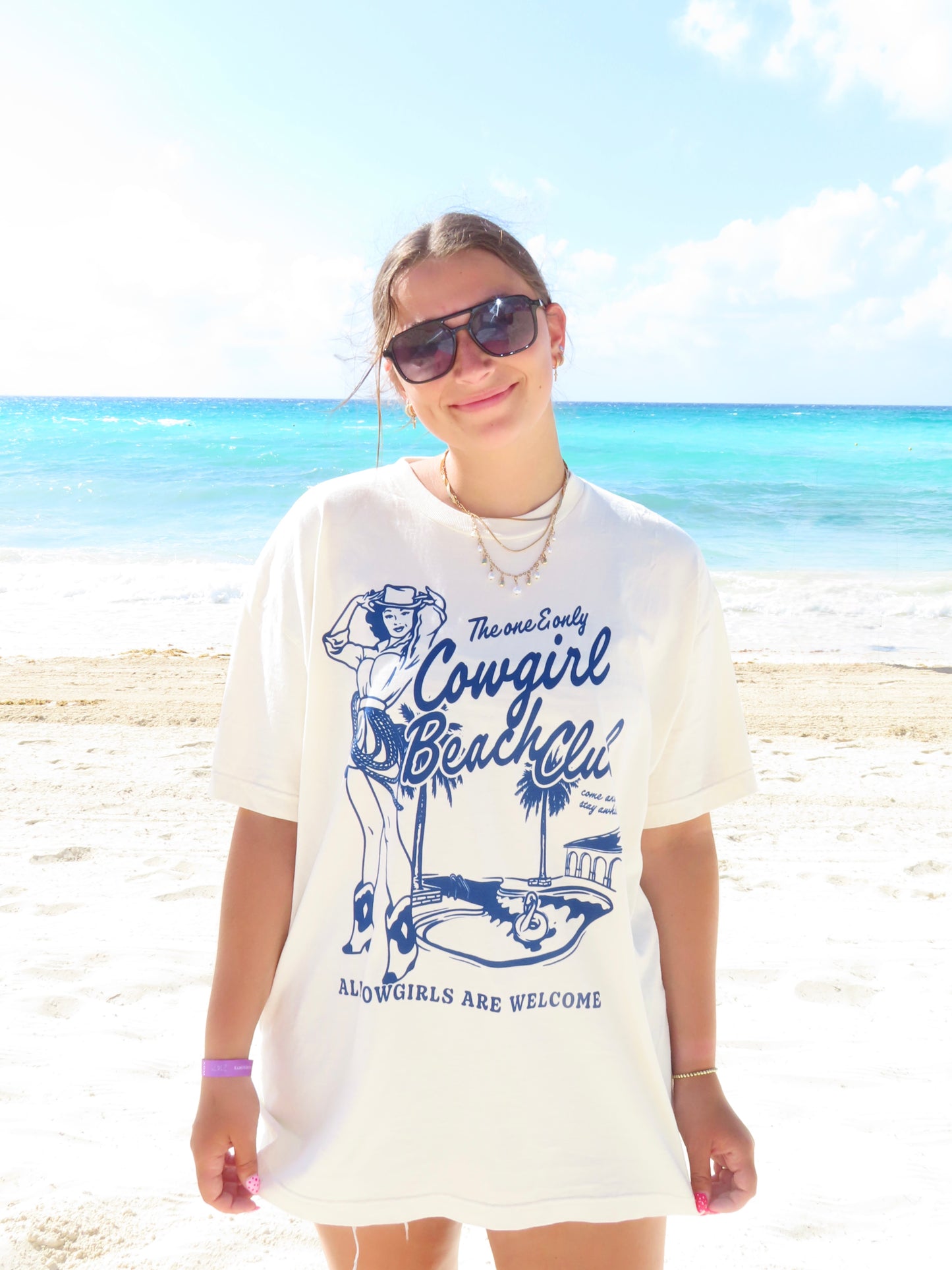 Cowgirl beach club tee