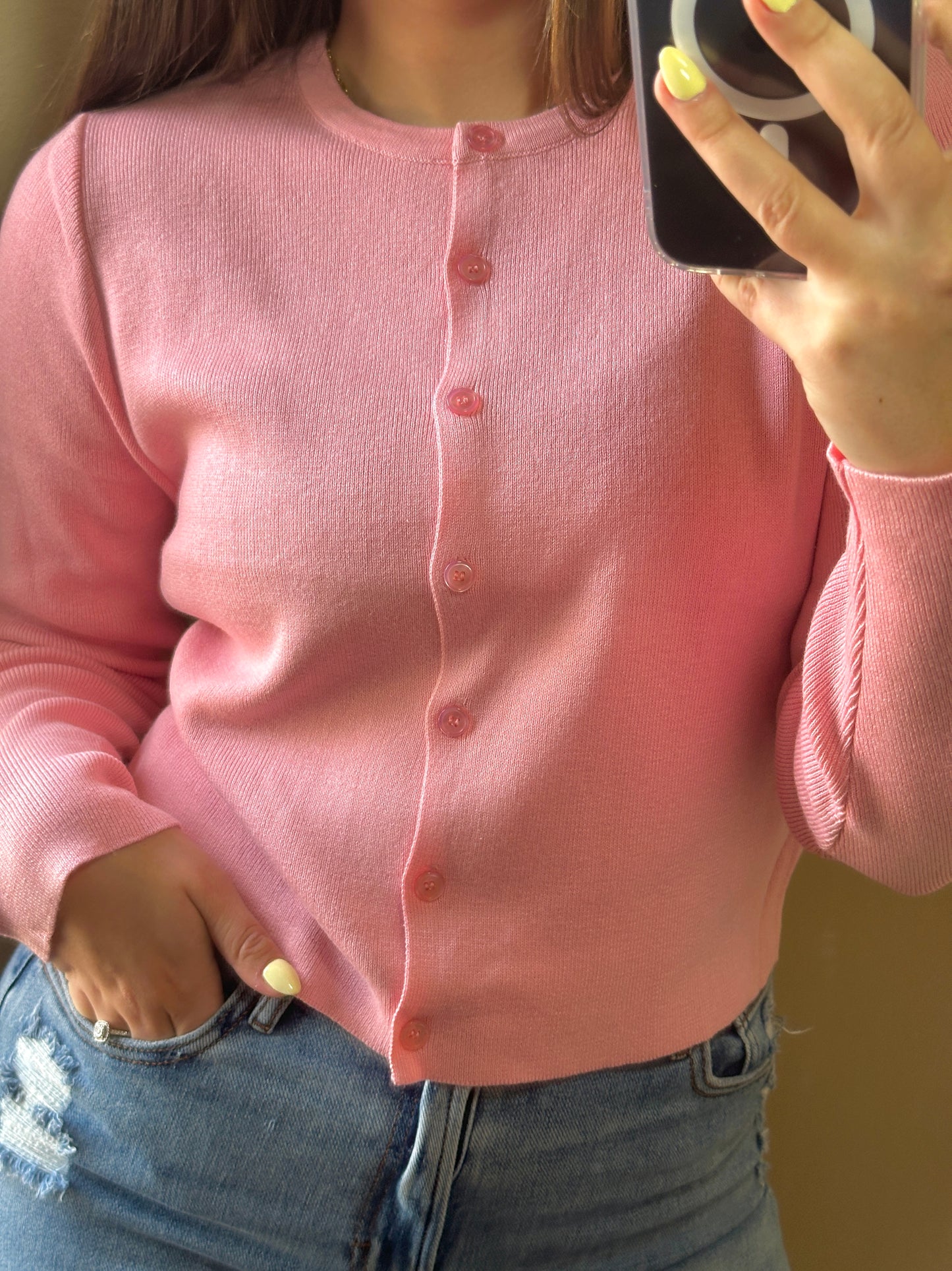 Pink Button cardigan