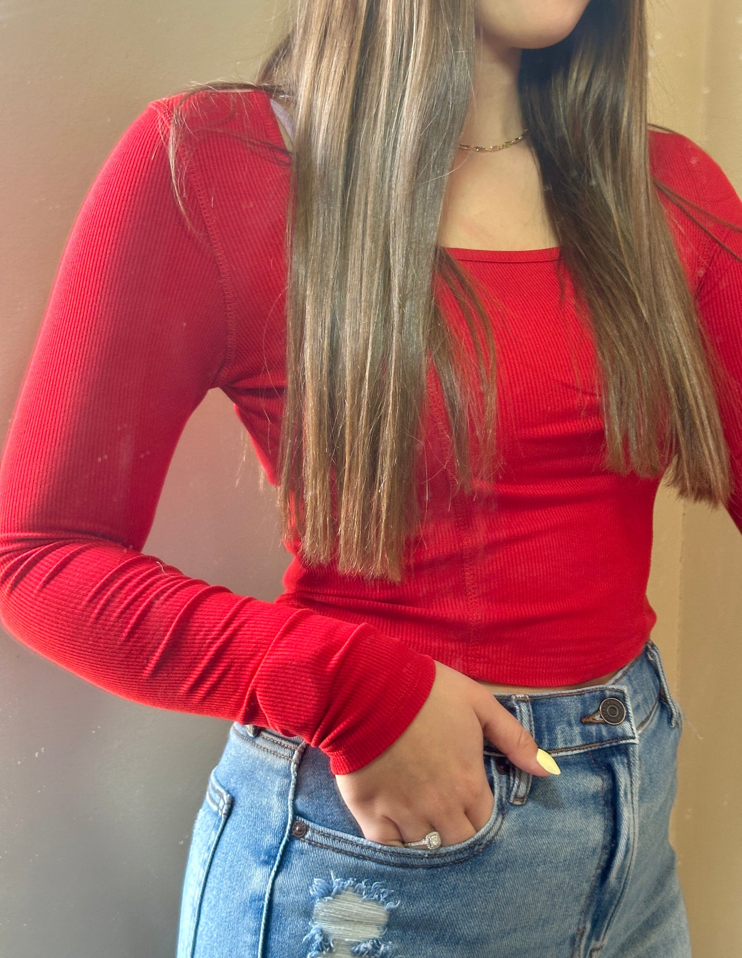 Square neck top
