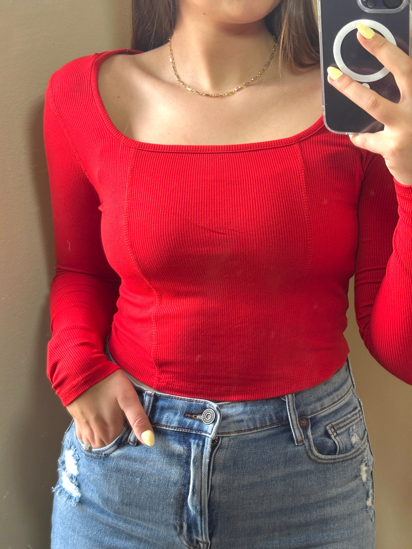 Square neck top