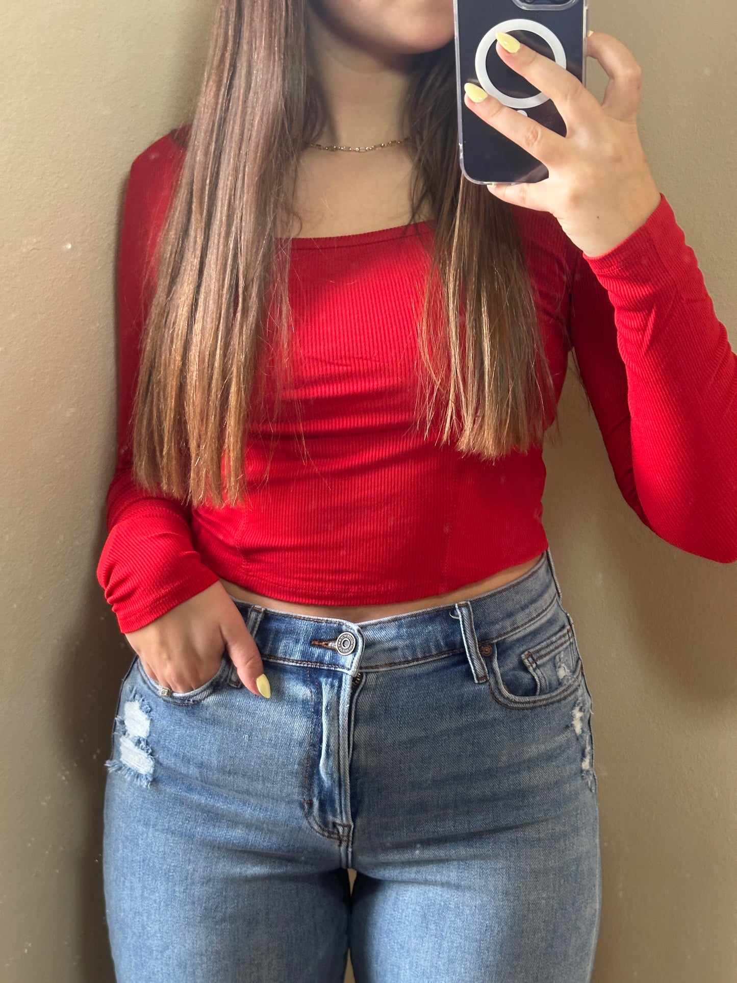 Square neck top