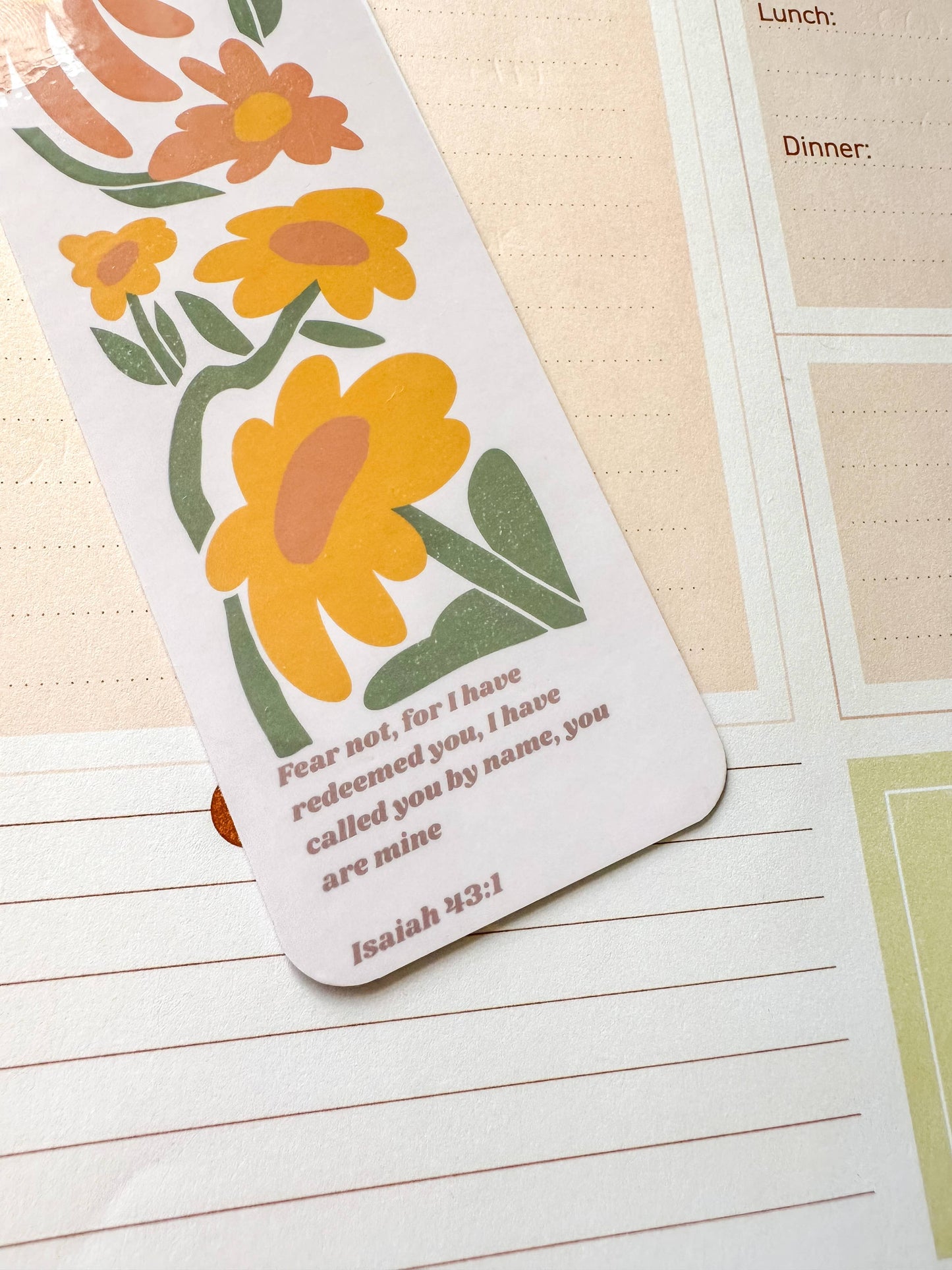 Isaiah 43:1 Floral bookmark