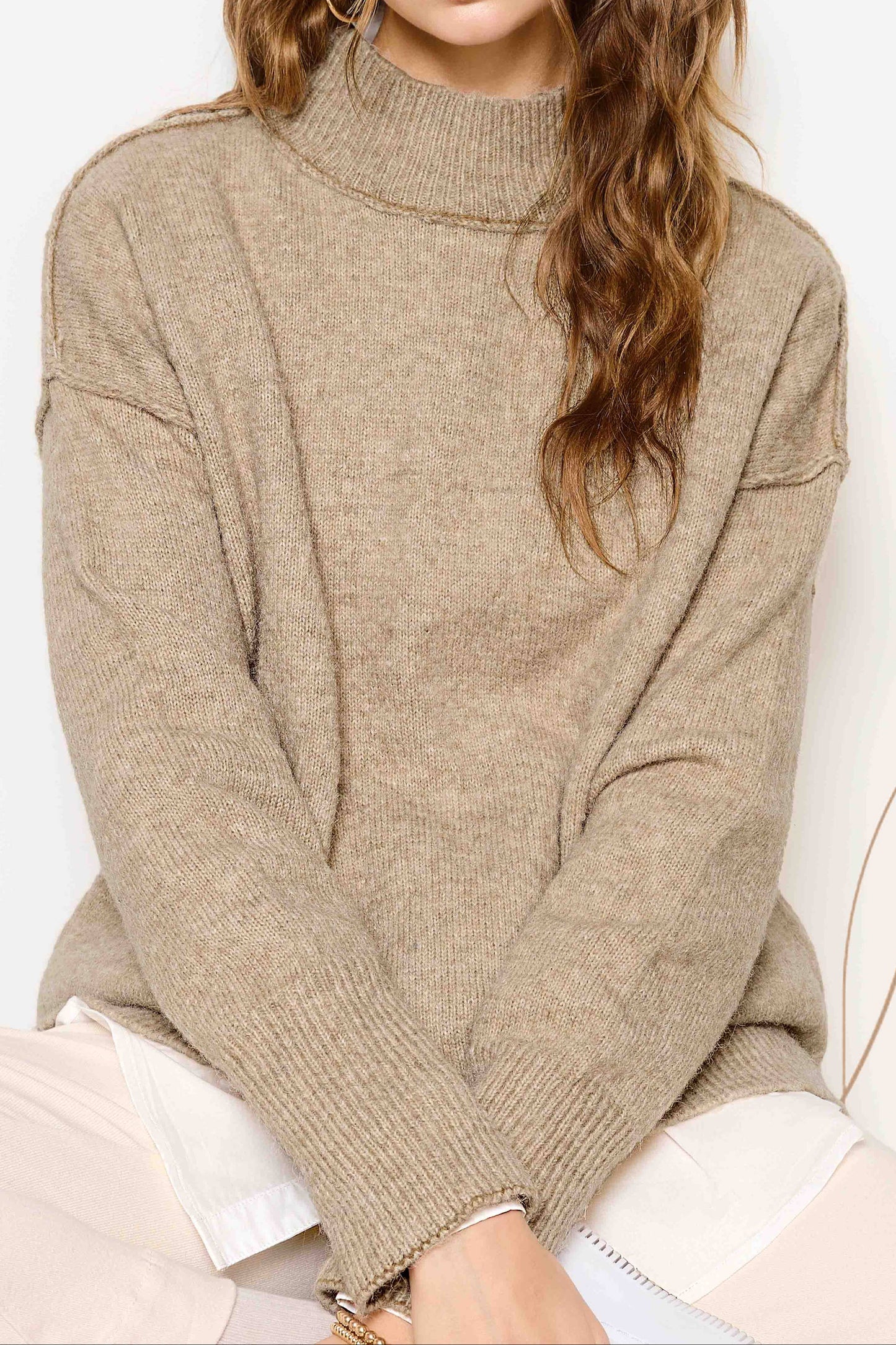 Loose Mock Neck Sweater