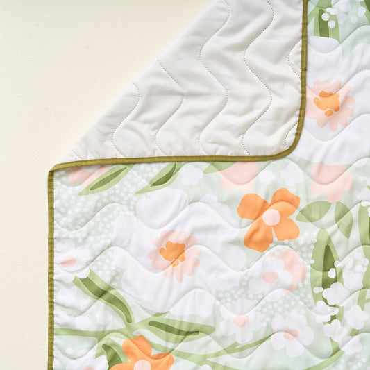 Quilted Blanket- Floral Sage