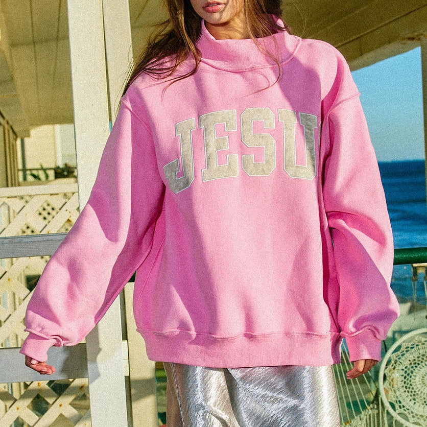 Jesus Mock Neck - Pink