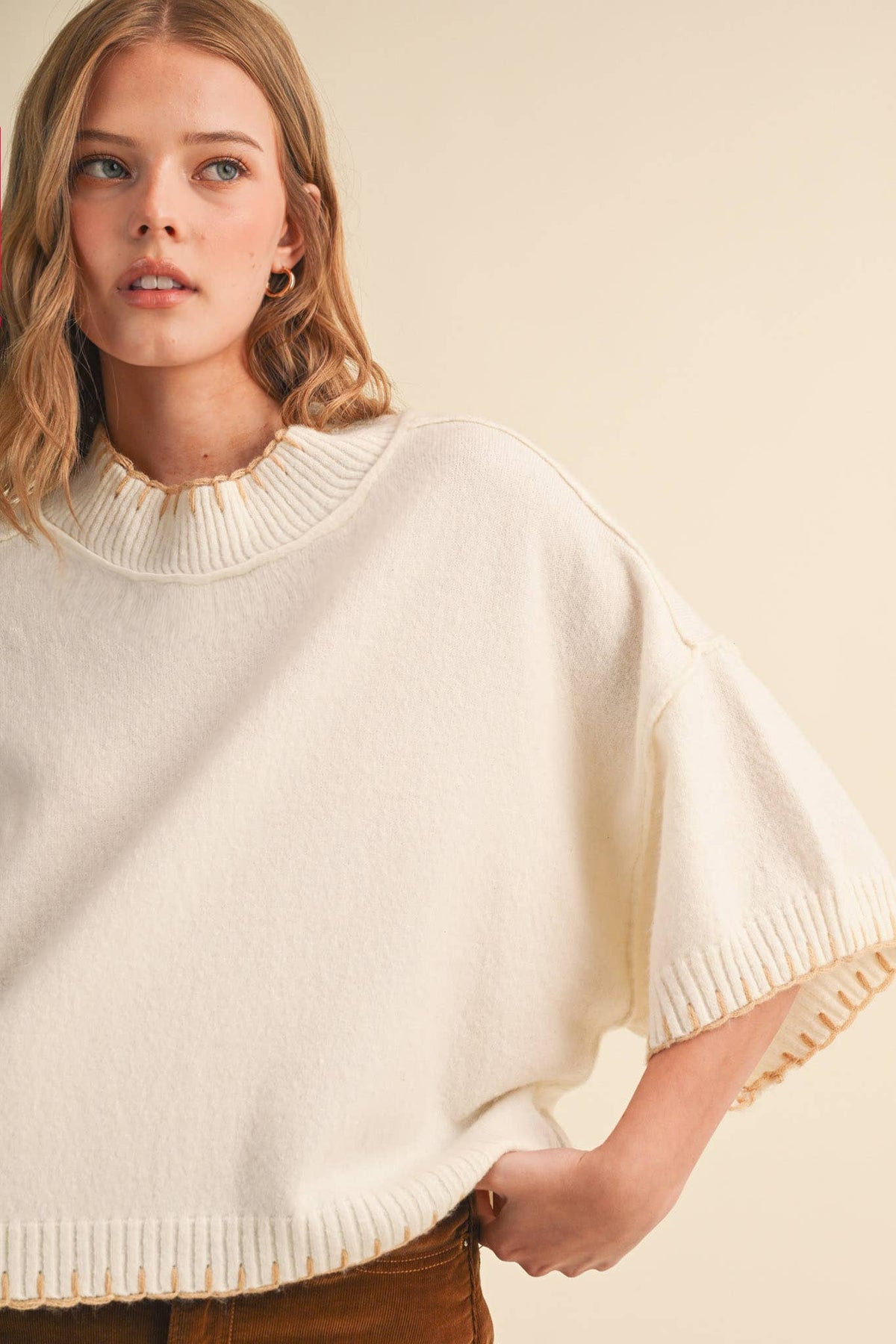 Cream Stitch Sweater