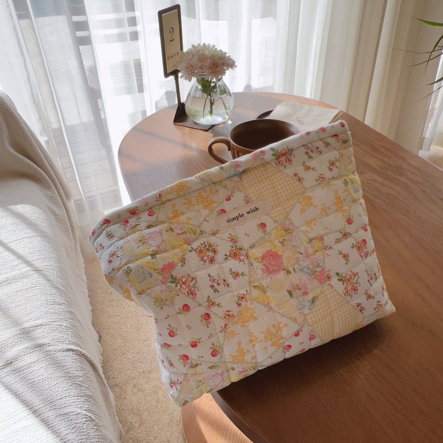 Flower Print Makeup Bag