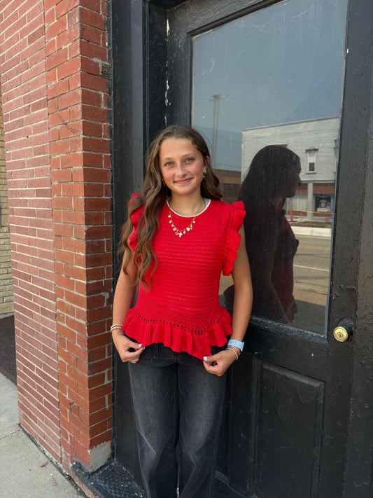 Ruffled Knit Top