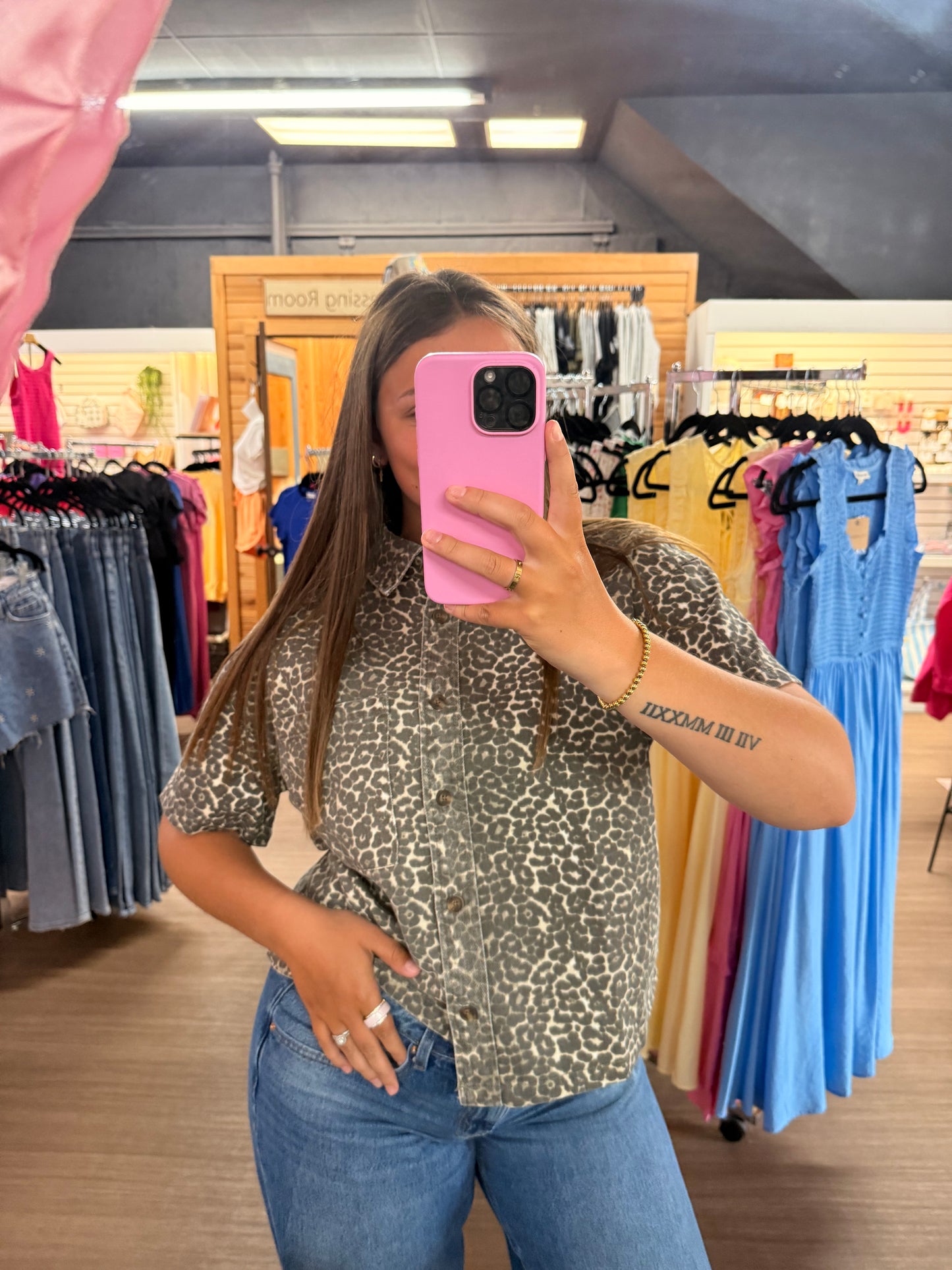 Leopard Denim Shirt
