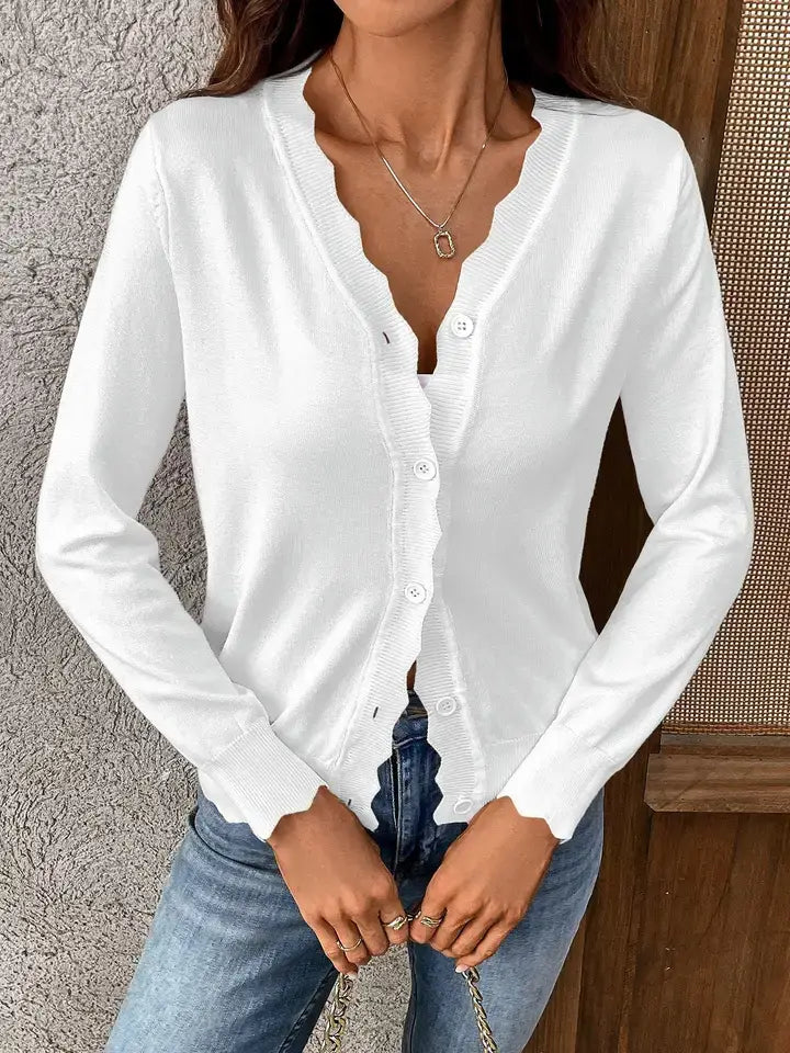 Scalloped Edge Cardigan