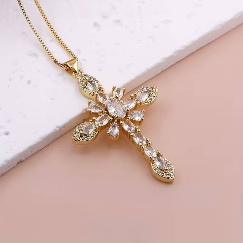 Crystal Cross Necklace