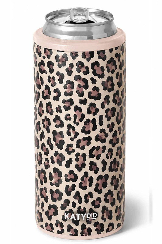 Leopard Slim Can Coozie