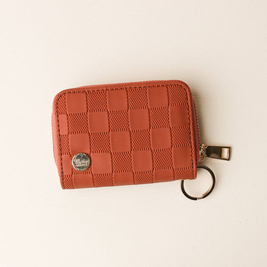 Zip Around Wallet-Brown Check