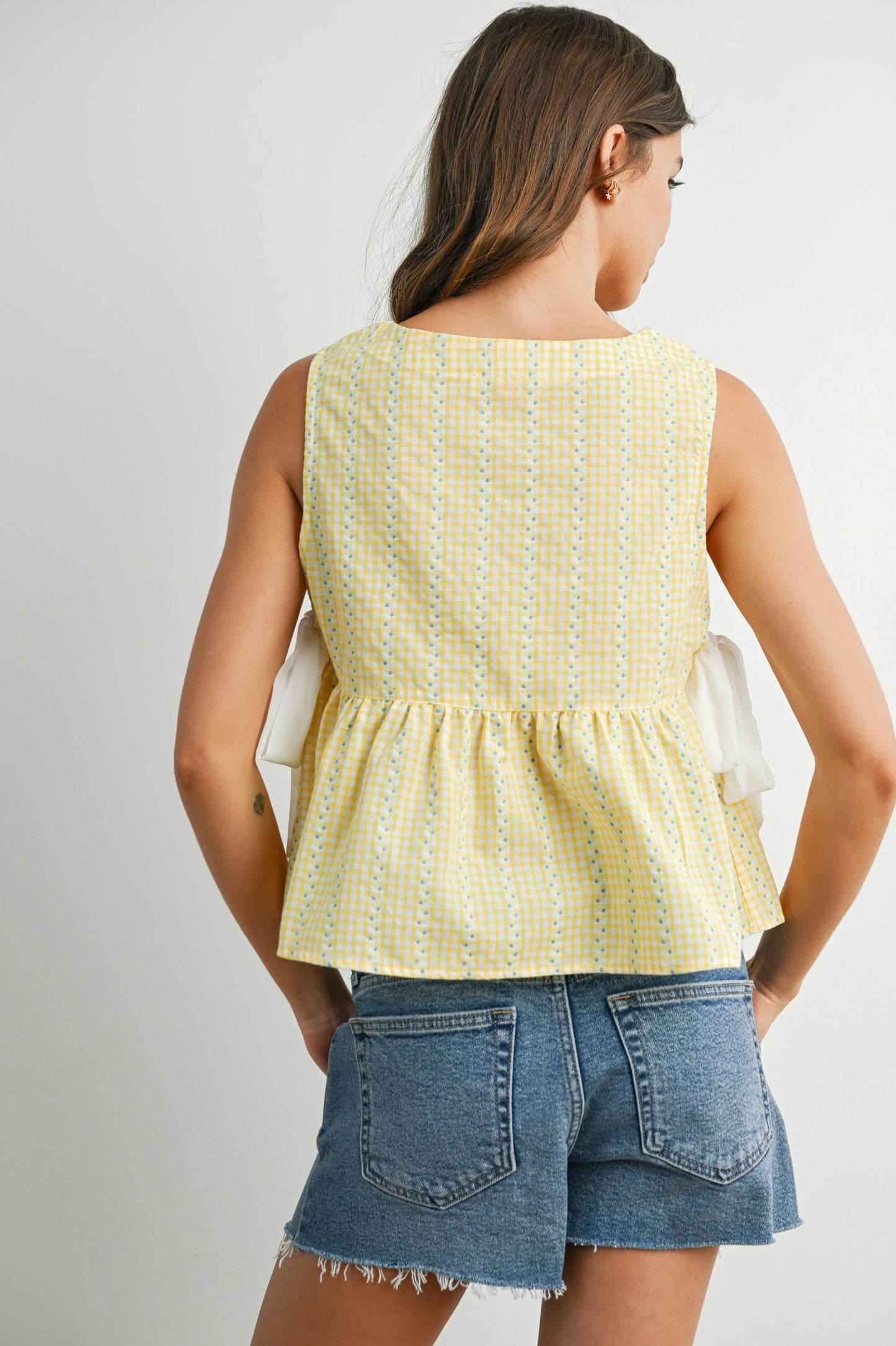 Daisy Yellow Peplum Top
