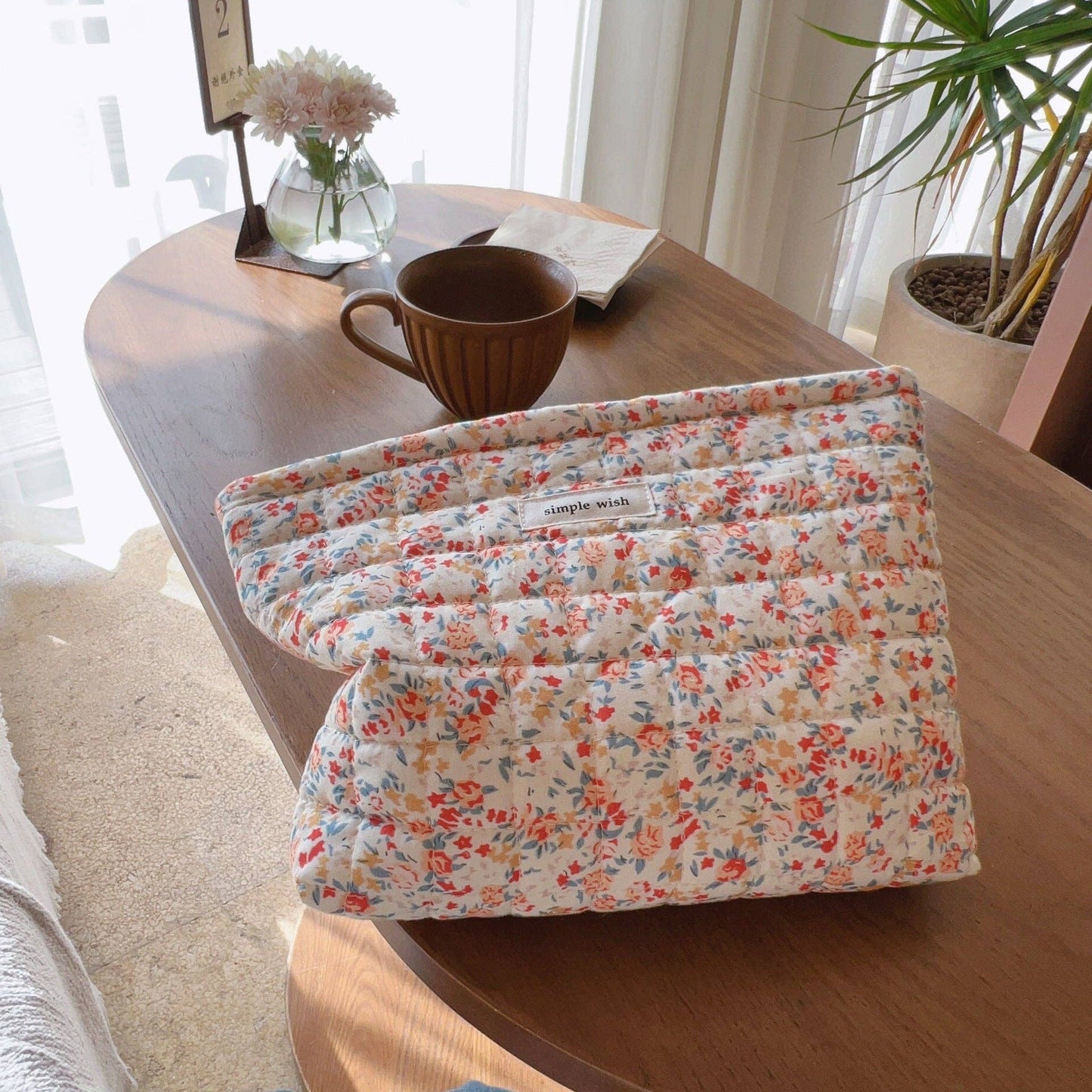 Flower Print Makeup Bag