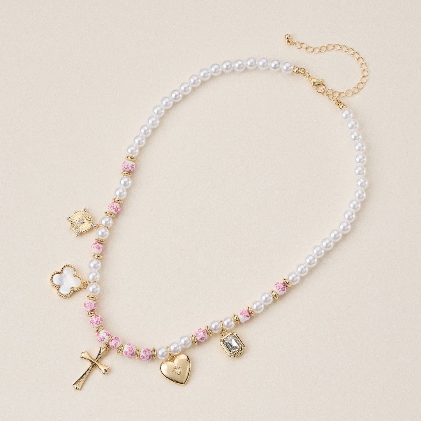 Charm Necklace - Pink