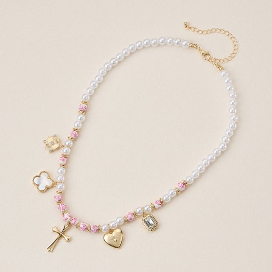 Charm Necklace - Pink