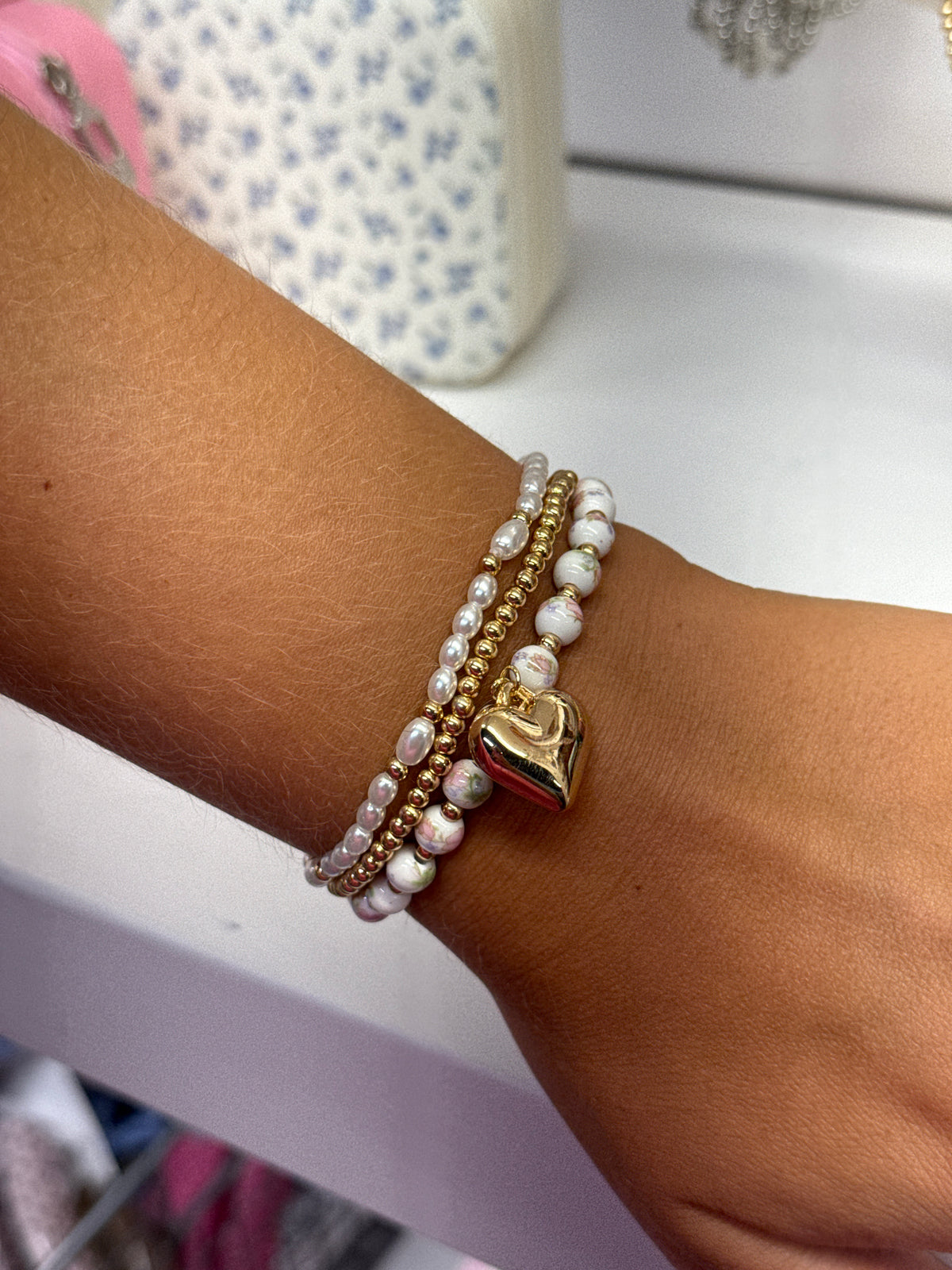 Pearl and Gold Bracelet Stack