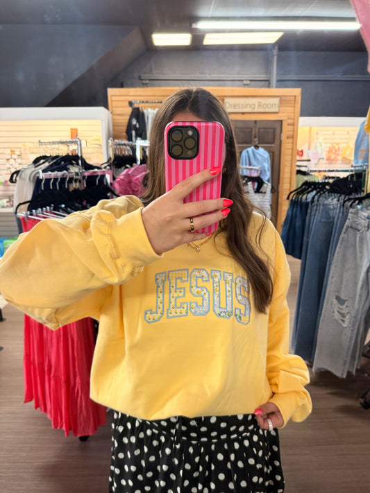 Jesus Crewneck - Lemon