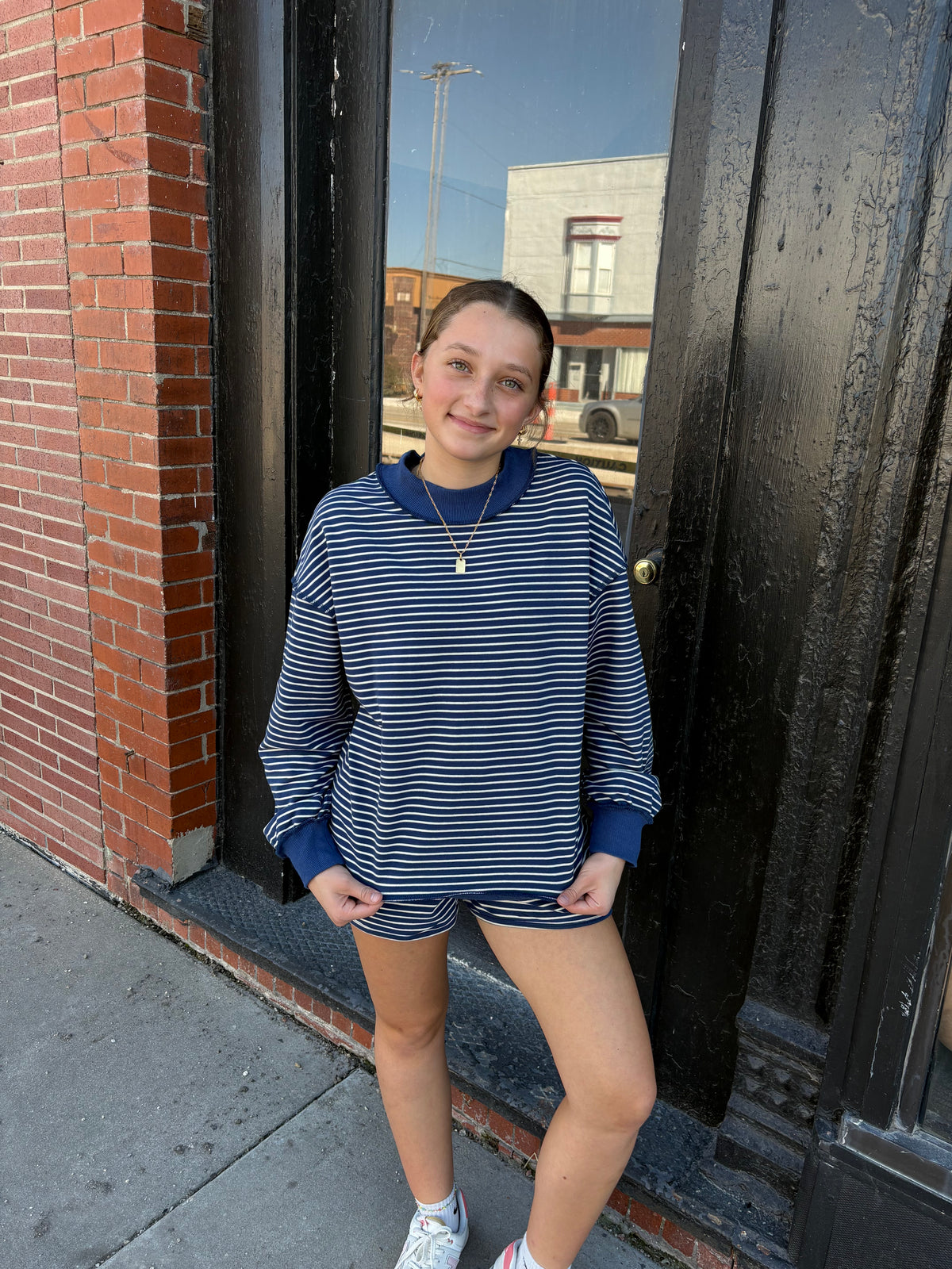 Navy Striped Set