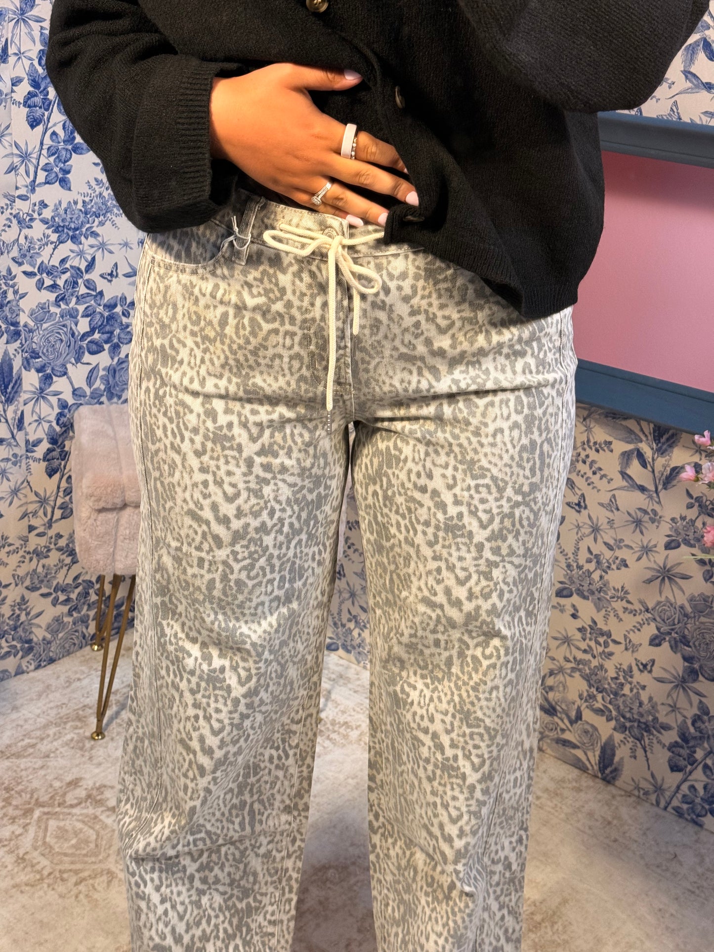 Grey Leopard Jeans