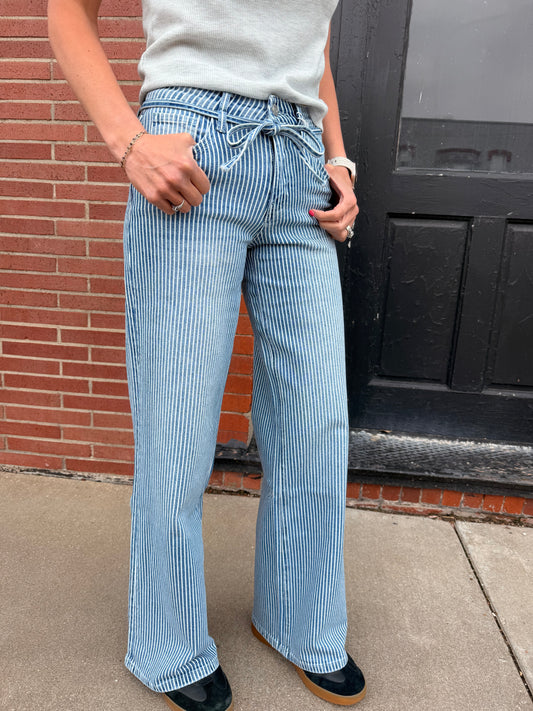 Pinstripe Jeans