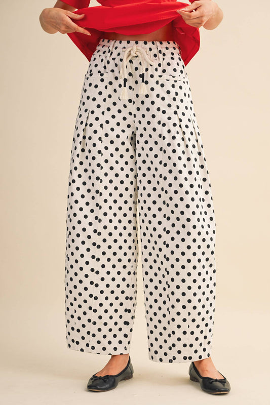 Polka Dot Barrel Pants