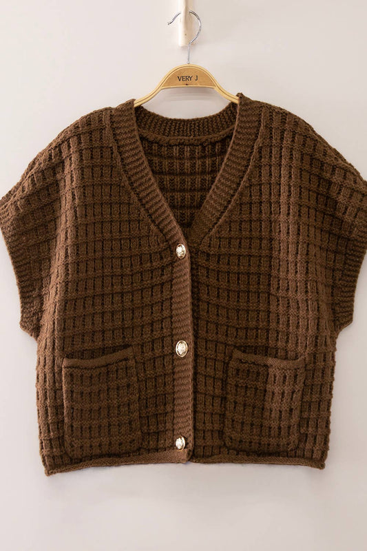 Waffle Texture Cardigan
