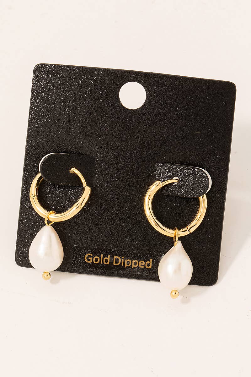 Gold Pearl Earrings