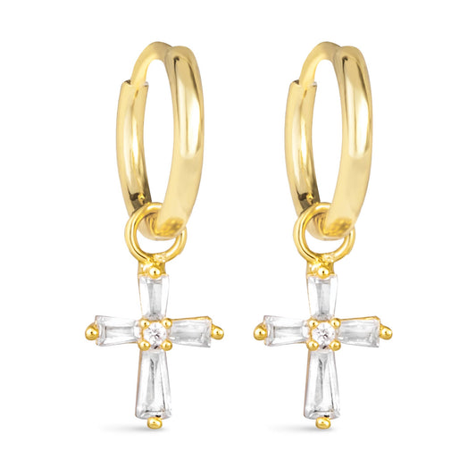 Cross Hoop Earring