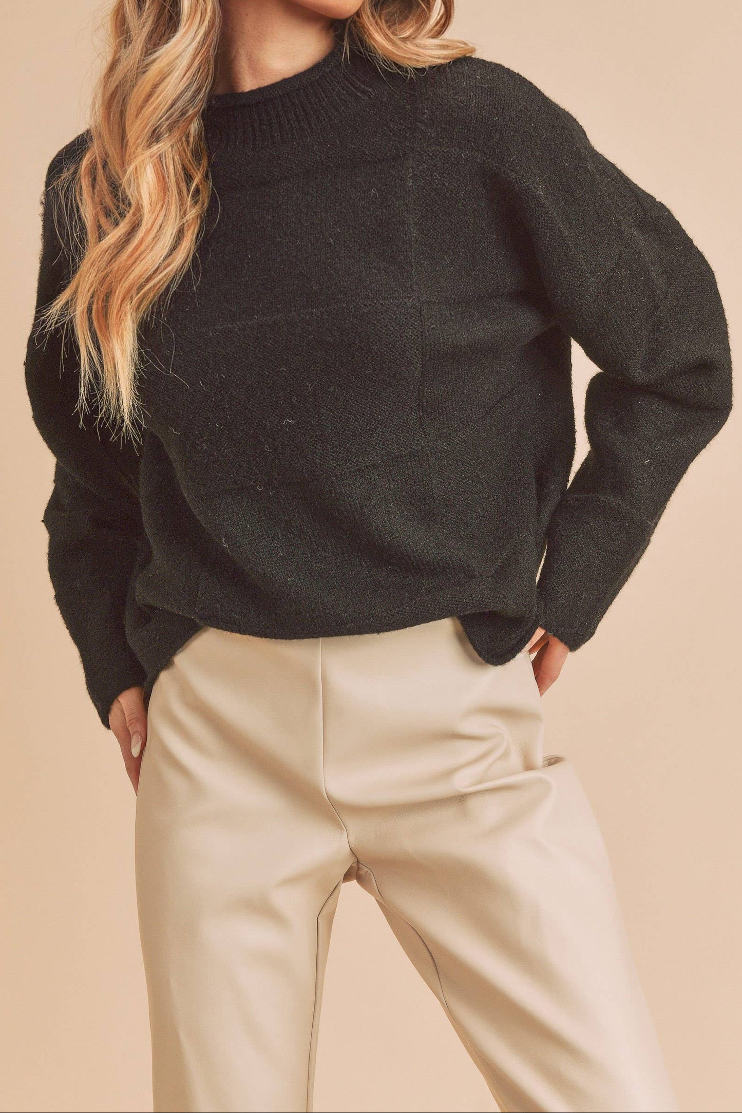 Mock Neck Black Sweater