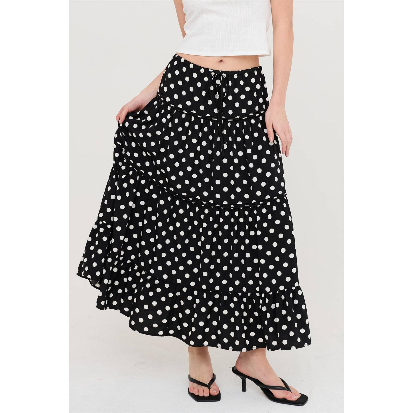 Tiered Polka Dot Skirt