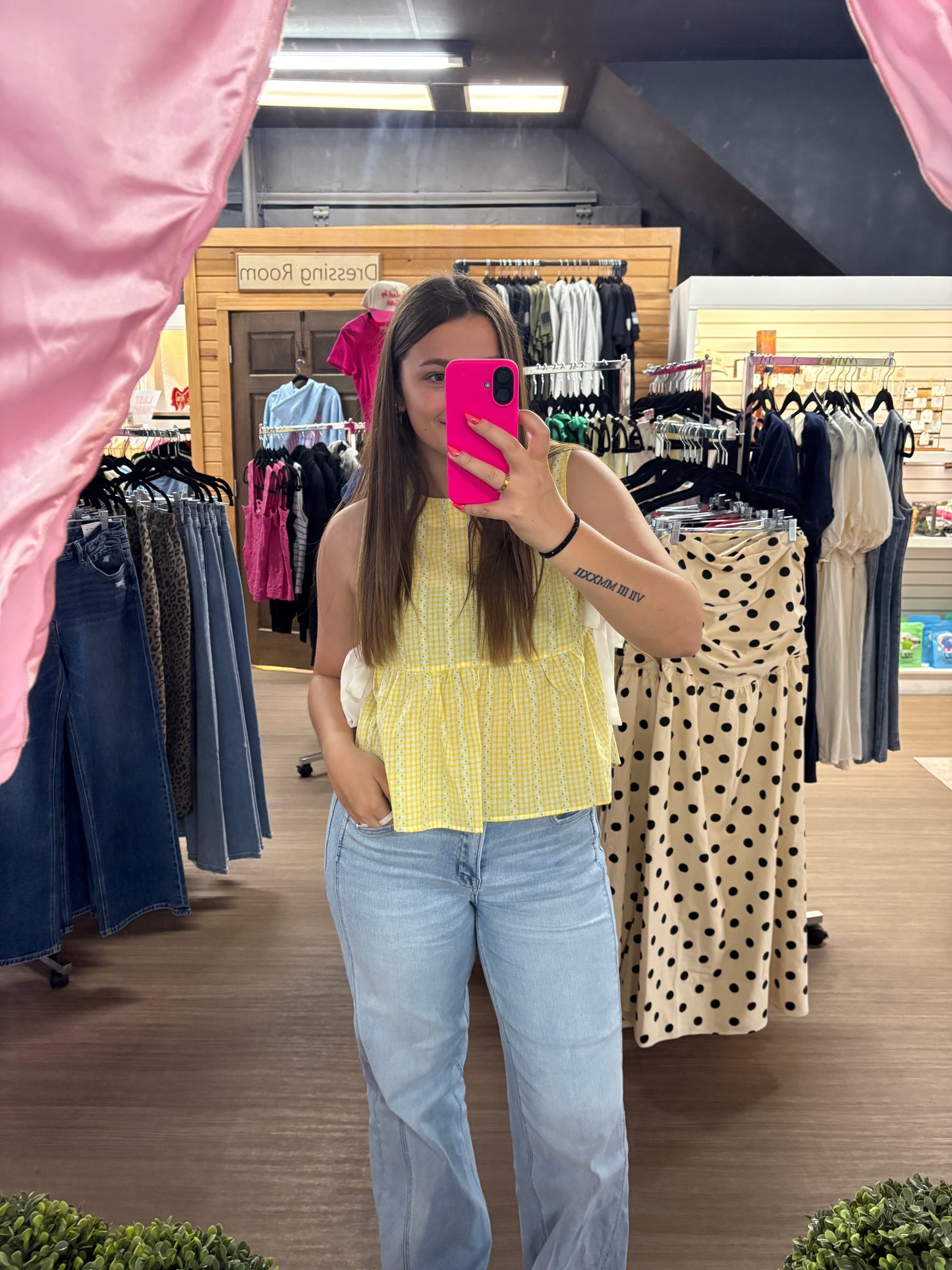 Daisy Yellow Peplum Top