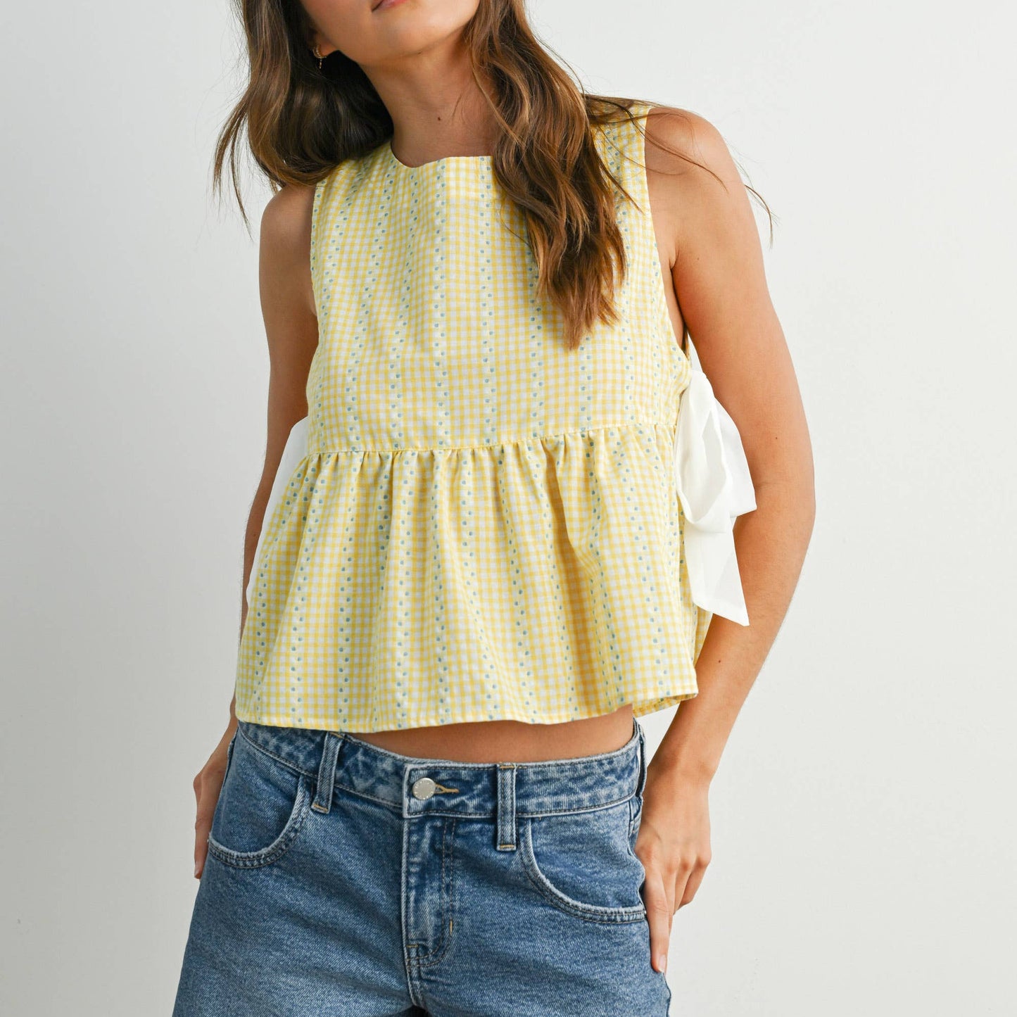 Daisy Yellow Peplum Top