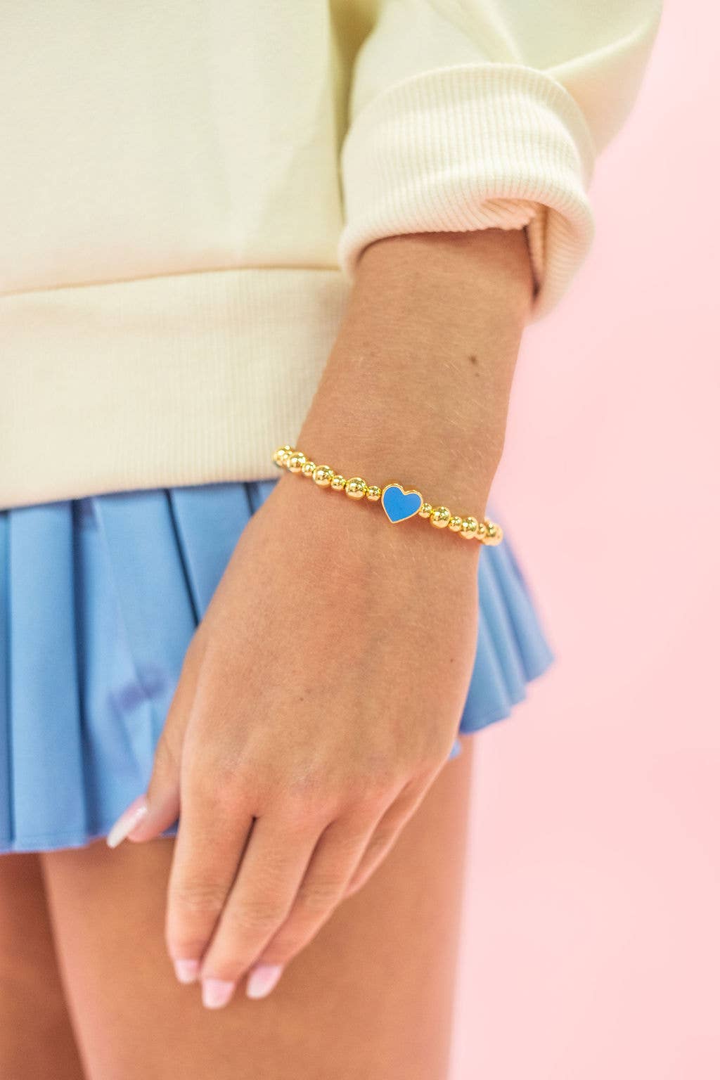 Heart Gold Enamel Bracelet