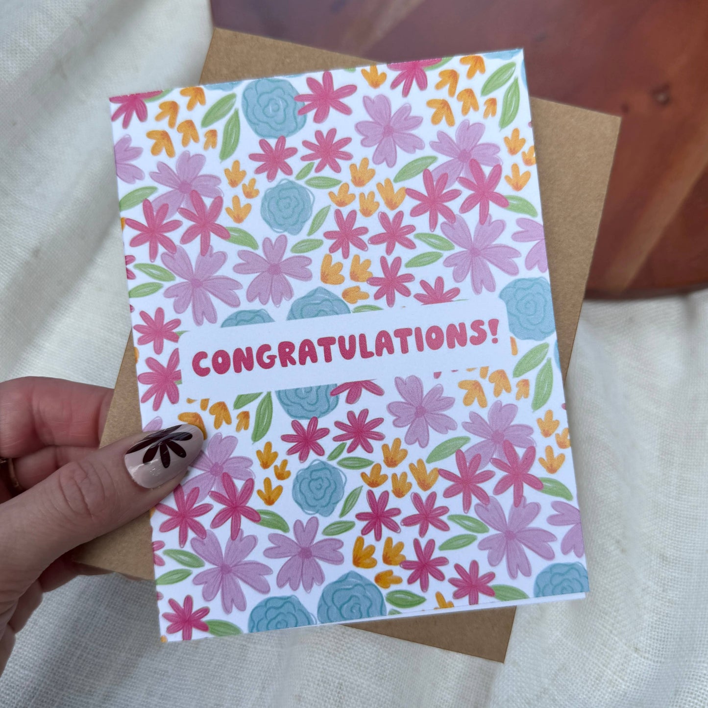 "Congratulations!" Floral Card